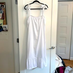 White ASOS Cami Midi Sundress with pep hem